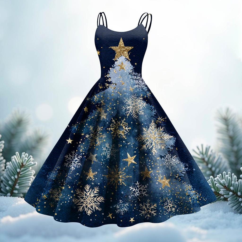 Women's Fashion Christmas Printed Sexy Strapless Gothic Cocktail Dress Punk, Vintage Dress.
