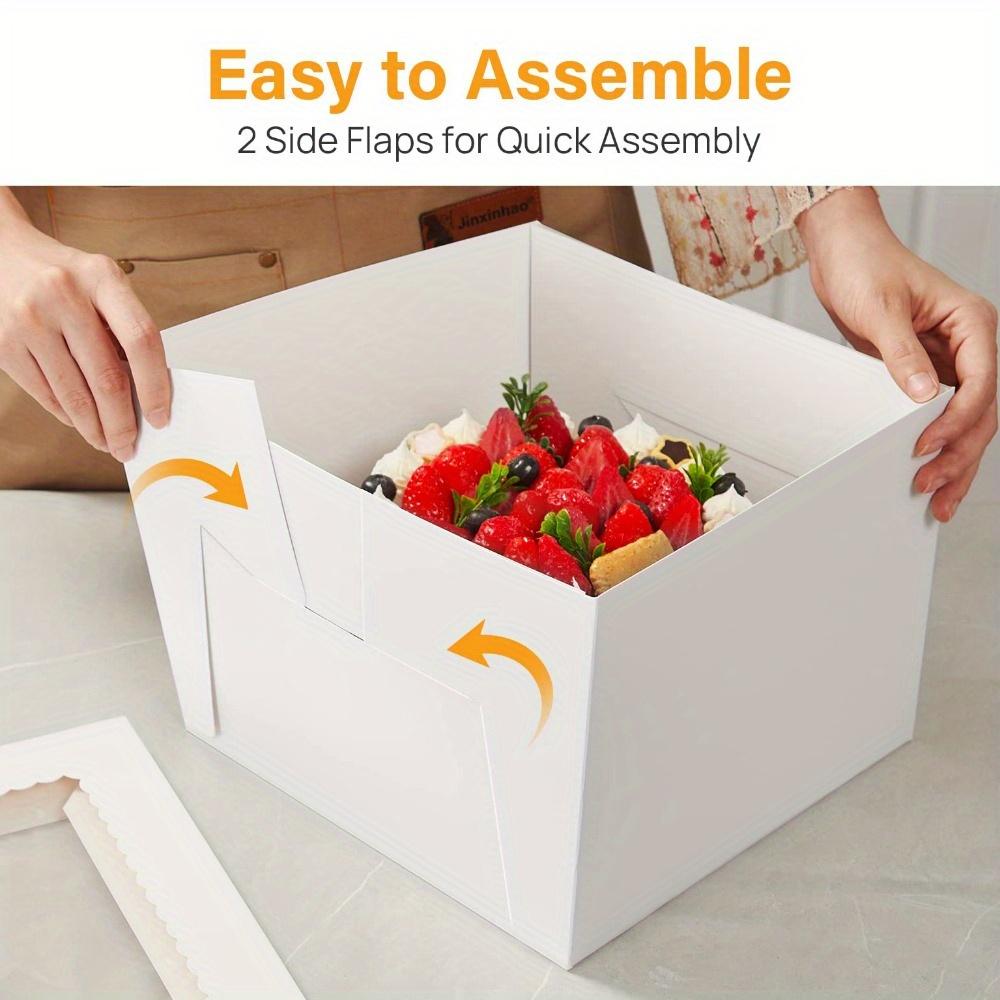 6 stuks Witte Geschenkdozen Hoge Traktatiedoos met Venster Huwelijksgeschenkdoos Stevig en Duurzaam Grote Cadeauverpakkingsdoos voor Feest Bruiloft Jubileumfeest