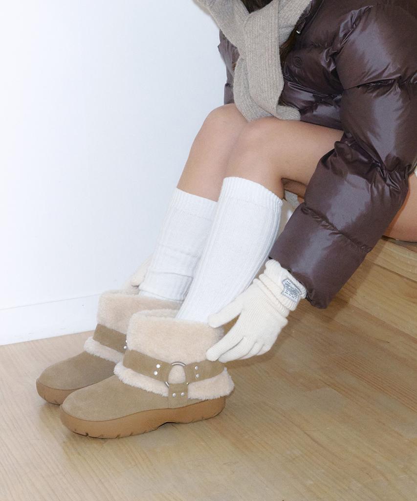 Khiho Buckmore Fur Boots Beige