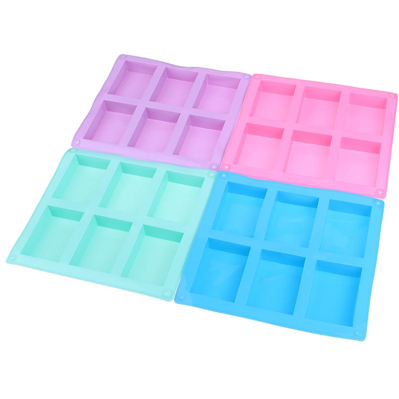 6 Hulrom Firkantet Vanlige Såper Form Rektangel Gjør-det-selv Håndlaget såpeform Skuffform