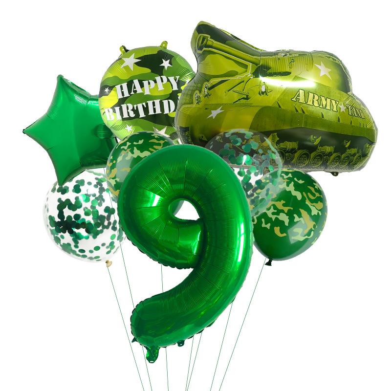 

Military Tank Camouflage Themed Aluminum Film Balloon Set Camping Children S Birthday Party Arrangement Decorative Balloons Tank Camouflage Set 9