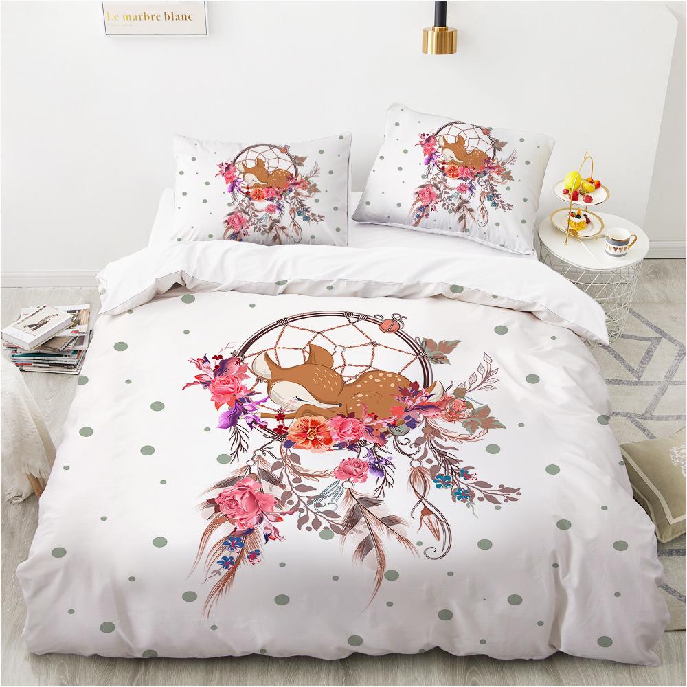 3D Dreamcatcher Bedding Set Animal Bedding Cover Pillowcase 2/3pcs Men's and Boys' Cover Gift Good Dream Theme