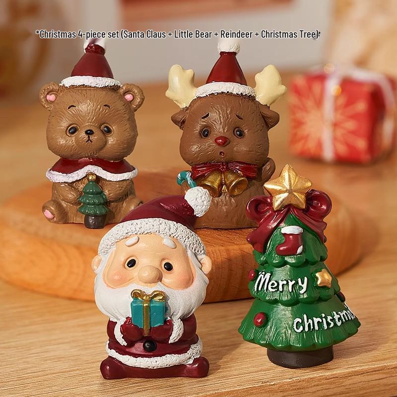 Santa Claus Christmas Gift Box: Tabletop Ornaments & Small Toys for Kids