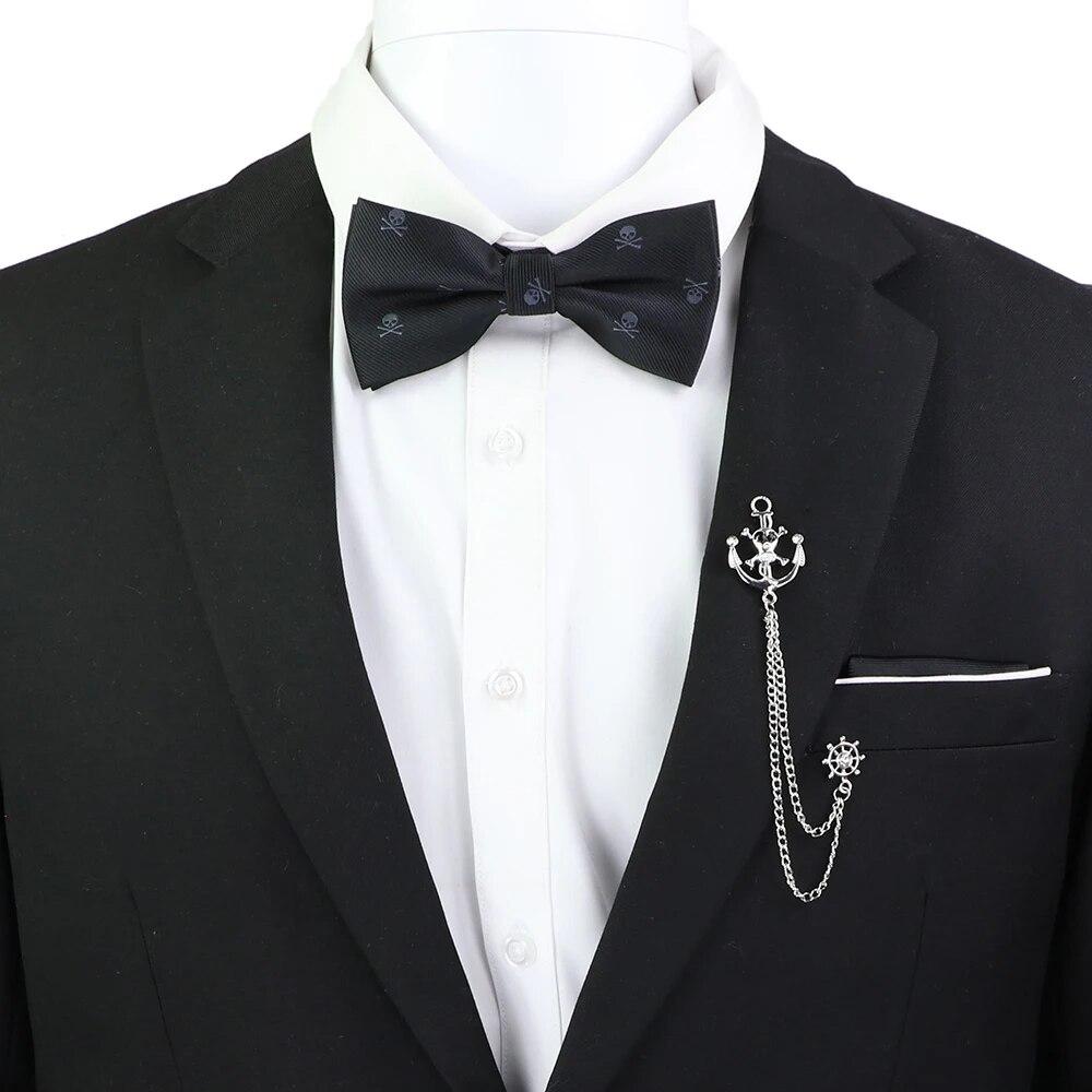 Набір краваток-метеликів, візерунок із зображенням черепа-дракона, чоловіки, платок із метеликами, брошка з китицями, весілля, вечірка на Хелловін,