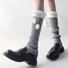 Lamb Wool Knitted Leg Warmers Furball Leg Cover Unique Ruffle Socks  Winter