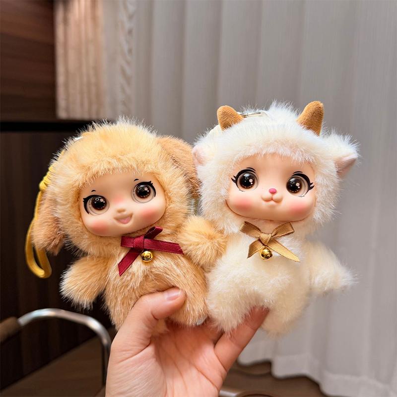 Cute Family Series Animals Vinyl Face Plush Forest Doll Pendant Backpack Decoration Gifts