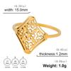 Lucktune Hollow Filigree Flower Rings Stainless Steel Gold Color Ring For Woman Vintage Aesthetic Boho Jewelry Wedding Gift