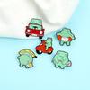 Creative Cute Frog Series Animal Brooch Stylish Mini Car And Swim Ring Design For Fashionable Accessories