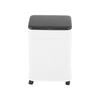 20L Kitchen Trash Can, Modern White Garbage Bin with Height   Feature and   Rolling Wheels, Detachable Inner Bucket for Bathroom Bedro