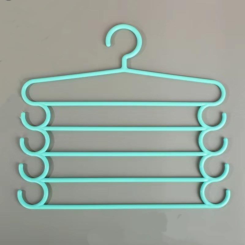 Multilayer Pants & Clothes Hanger Rack with Clips | Space-Saving Wardrobe Organizer