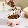 Cute Pet High Foot Bowl Ceramic Dog Food Feeding Basin Pet Drinking Feeder  Kitten Puppy