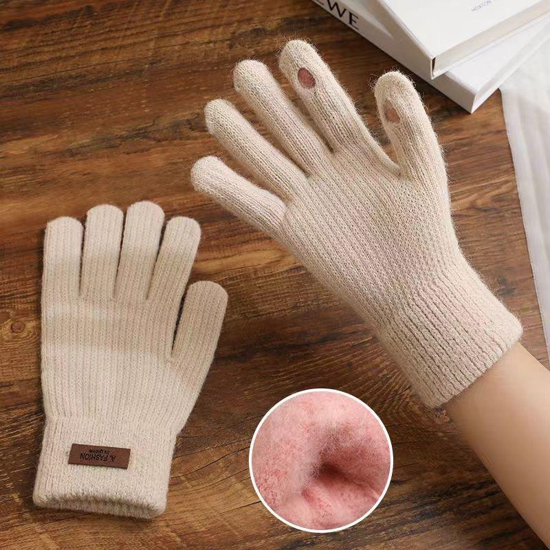 

Unisex Winter Wool Knitted Gloves - Warm, Thick, Cold-Proof, Touchscreen Compatible for Cycling and Outdoor Activities One Size