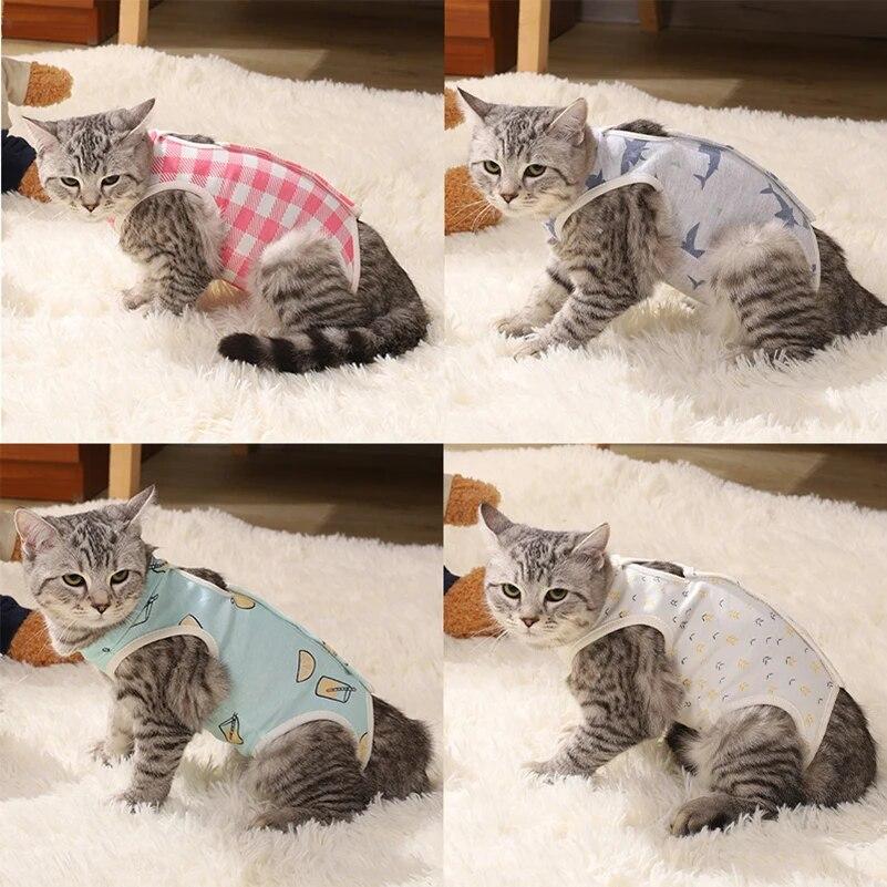 Cat Puppy Sterilization Suit Pet Surgery Suit for Small Dog Cats Weaning Vest Breathable Kitten Weaning Clothes Pet Jumpsuit
