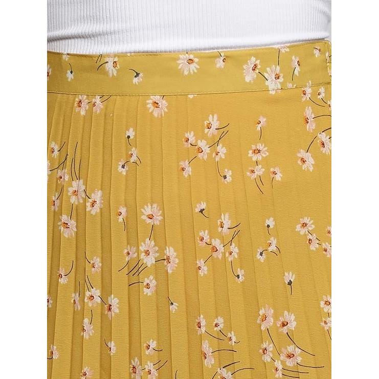 Floral Printed Pure Georgette Skirt Designer Casual Wear Ethnic Middi Skirt