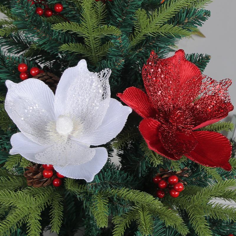 6 Pcs New Arrival Christmas Poinsettia Flowers for Decor, Home Decor Artificial Flowers, Christmas Tree Decor Covers Flower, New Year's Tree Decor