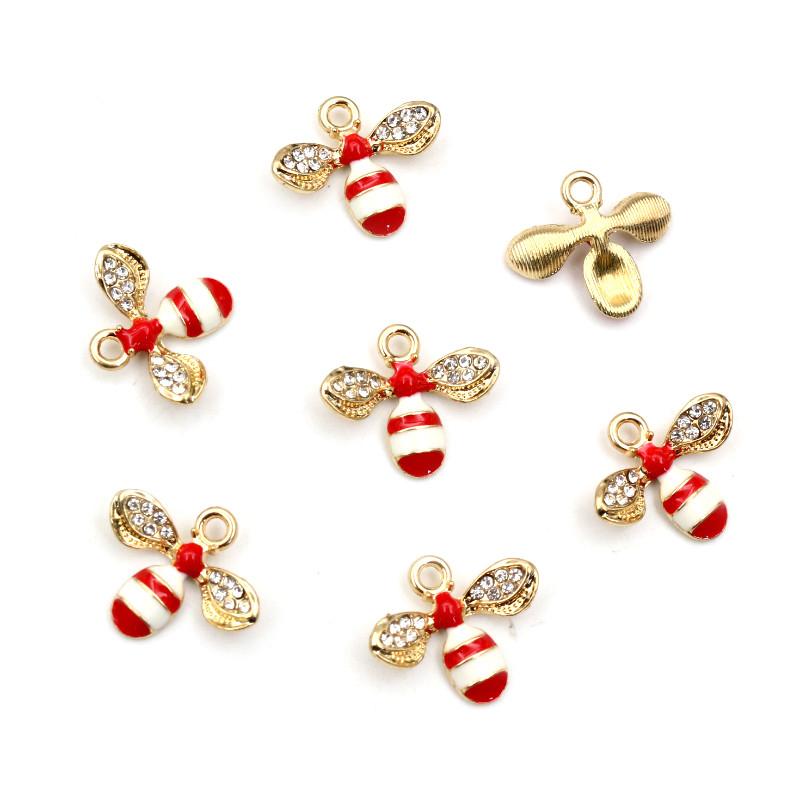 10pcs 14x16mm Enamel Bee Charm for Jewelry Making Cute Earring Pendant  Handmade Charms