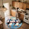 Snowy Day Penguin,Round Area Rug,Carpet Rug for Living Room Bedroom Sofa Playroom Decor,Non-slip Floor Mat
