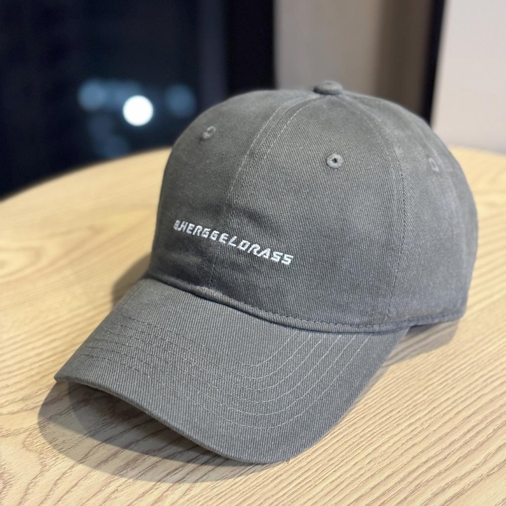 New Autumn Letter Embroidered Soft Top Brushed Cotton Baseball Cap for Men Korean Style Couple's Face Showing Small Peaked Cap for Women