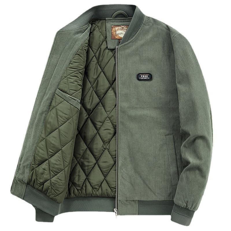 Beliebte Baumwolljacke, lässige Fleecejacke für Herren, dicke Jacke aus Baumwolle mit Baseballkragen