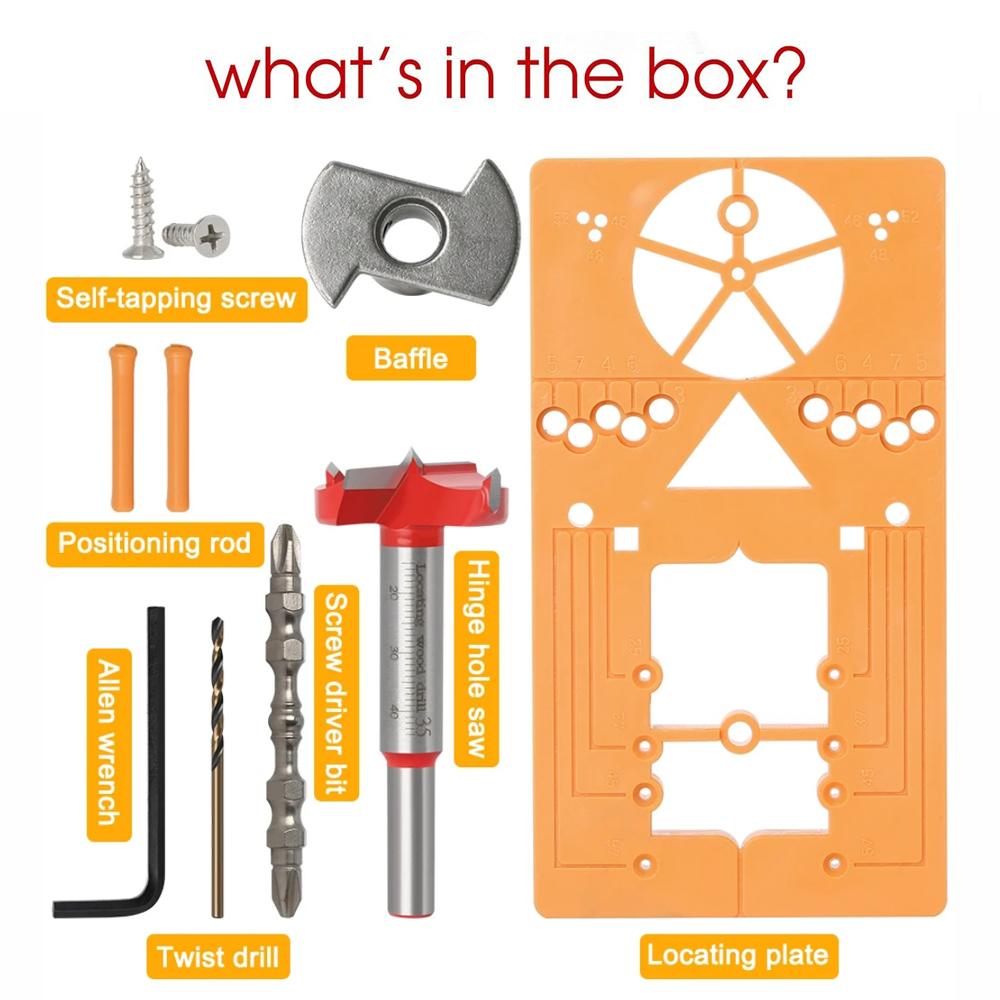 35mm Hinge Drill Guide Locator Jig for Woodworking Cabinet Door Installation, Essential Accessories for Efficient Drilling