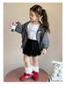 Girls' Plaid Lace Trim Hooded Jacket - Fall 2025 Korean Style