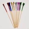 100 Stück Lebensmittelstäbchen, glitzernd, rutschfest, bunte Einweg-Party-Salat-/Kuchen-/Obststäbchen, Urlaubsbedarf