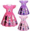 Kinder Mädchen Tierarztklinik Anime Print Rüschenkleid