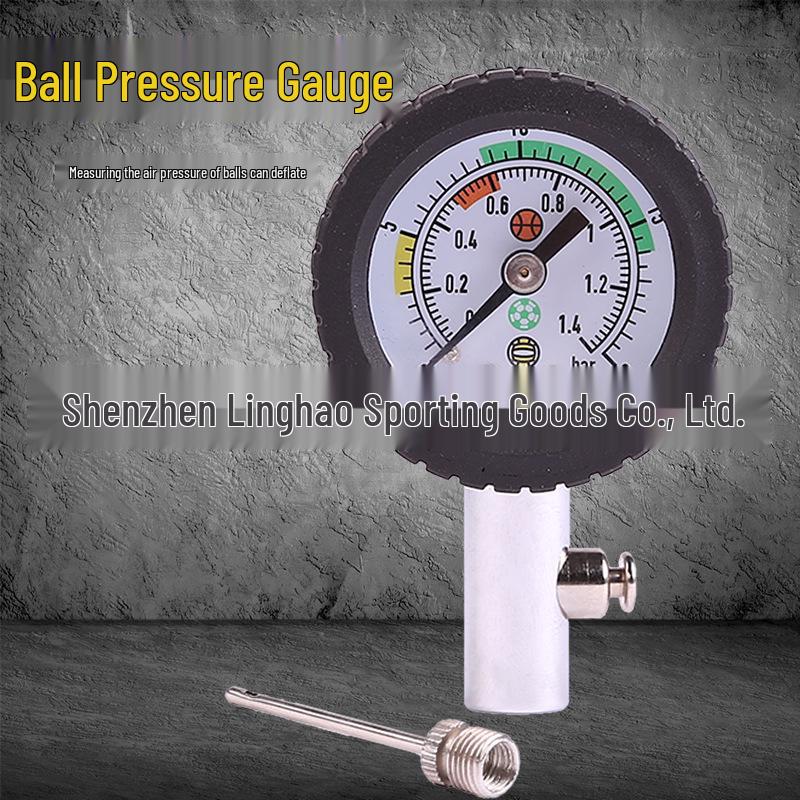 Metal Air Pressure Gauge for Football, Basketball, Volleyball with Detachable Needle