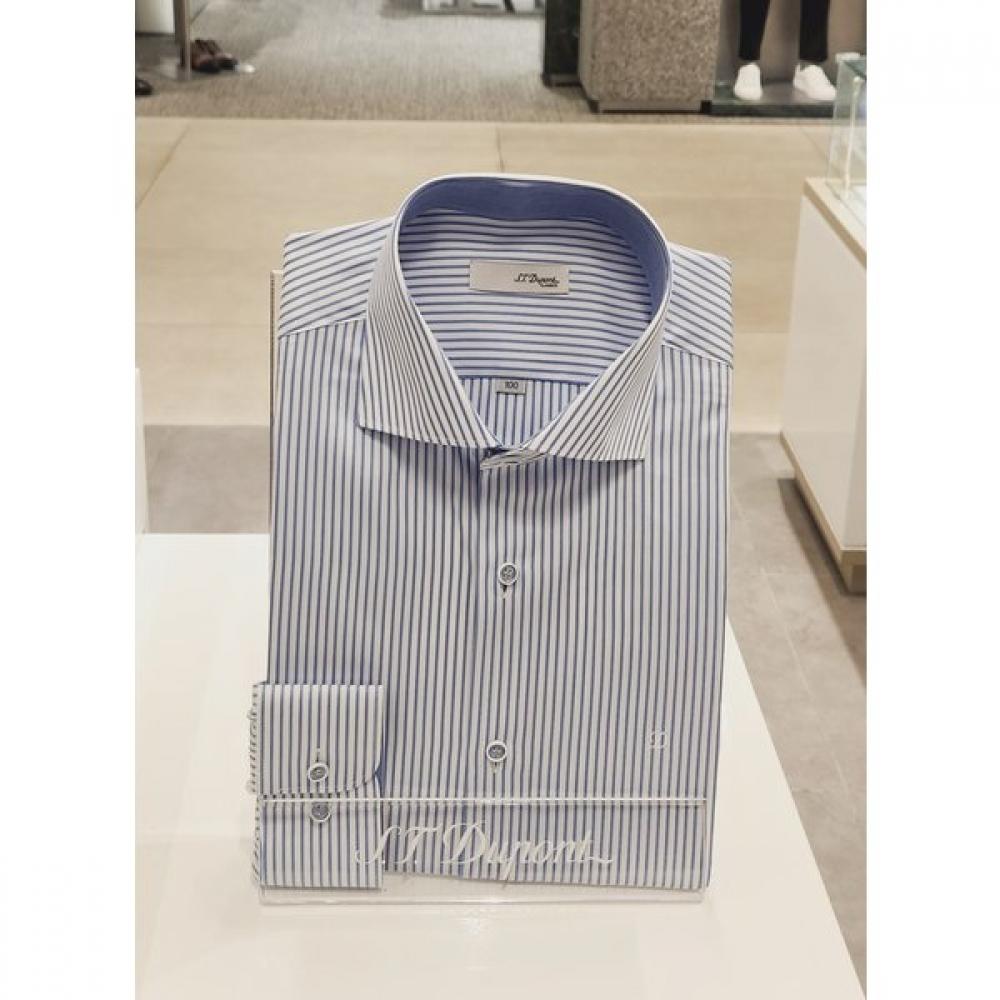 S.t. Dupont Clear Blue Tone Slim Fit Long Sleeve Shirt Se5sm21ls322sbu 95