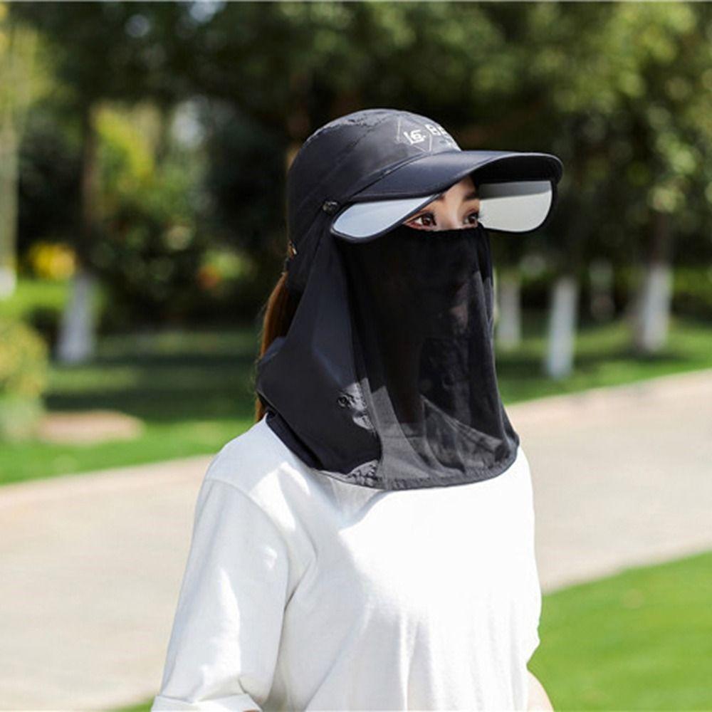 Ice Silk Wide Brim Bucket Cap Sun Hat Bucket Hat with Neck Cover Protective Sun Protection Hat Men