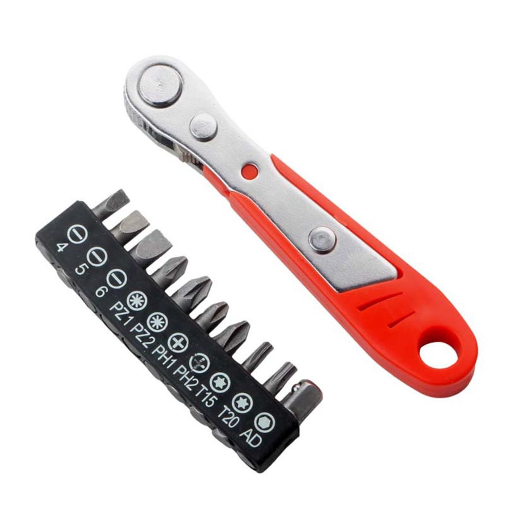 Right Angle Ratchet Wrench Screwdriver Socket Nut Set Screw Driver Bit 1/4inch Hexagonal Handle Drive Slot Hand Tool
