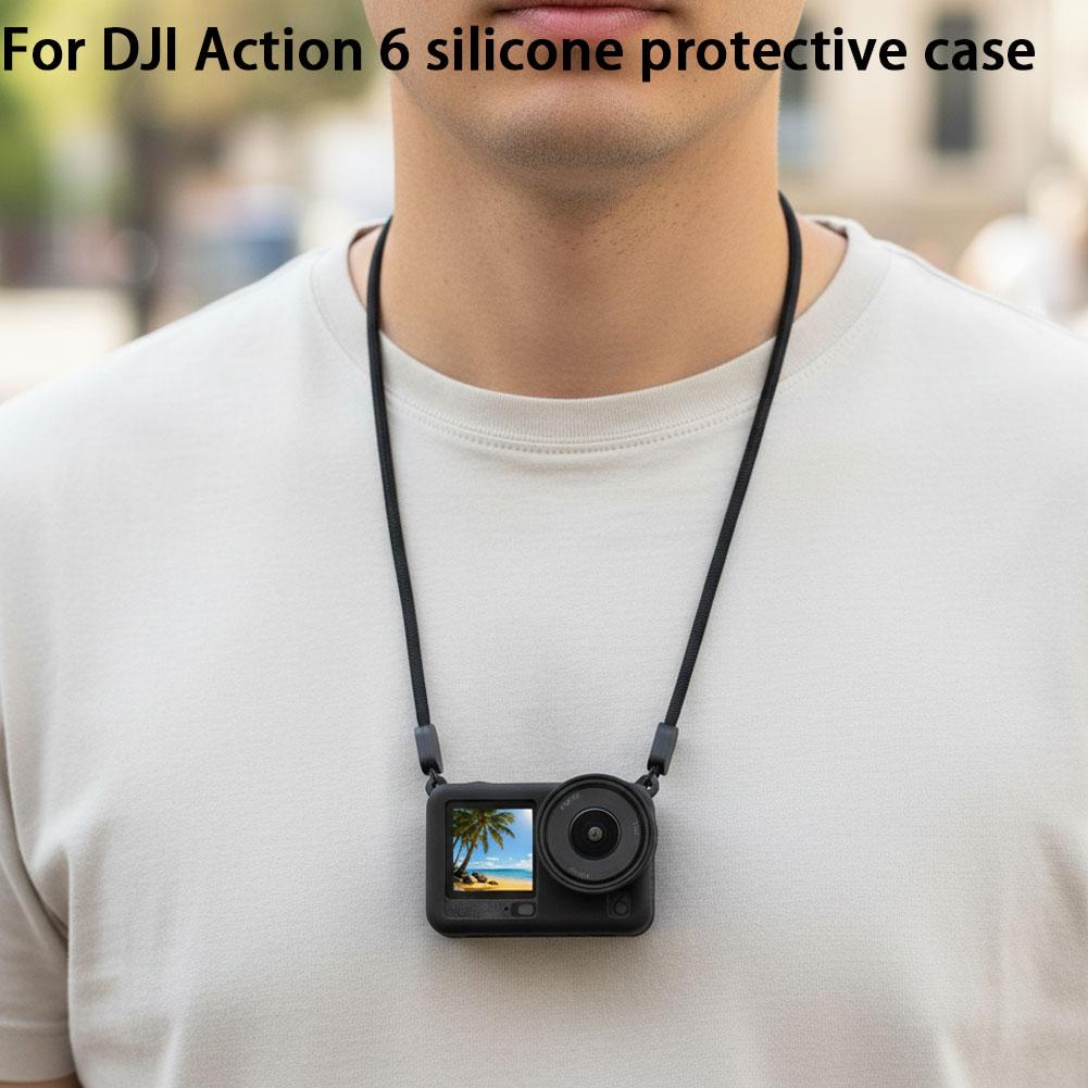 For DJI OSMO Action6/2 Silicone Cover Soft Rubber Protective Cover Anti Drop Case Sports Camera Matching