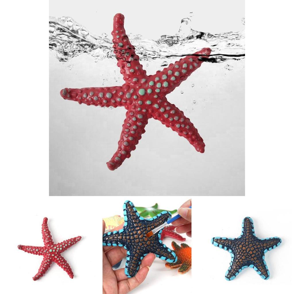 Authentic Sea Star Animal Models For Kids Educational Beach Toys Colorful Pvc Set