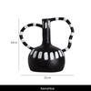 Elegant Black and White Striped Resin Vase for Home Decor