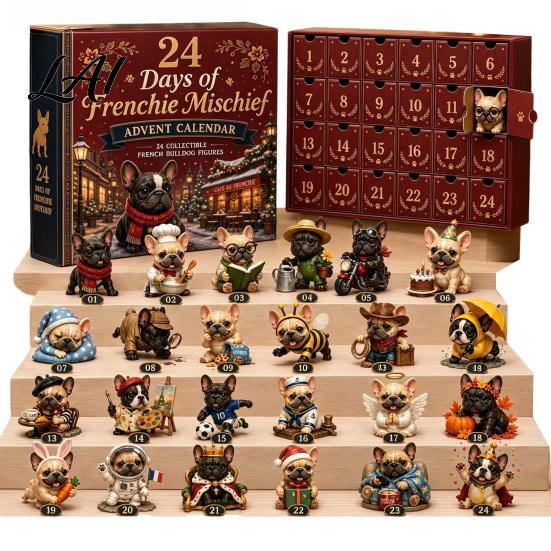 Halloweenská domácí dekorace 24denní adventní kalendář 2026 Mini figurky skotského kravského/koňského/psího Vánoční odpočet Sváteční krabičkový kalendář 2D akryl