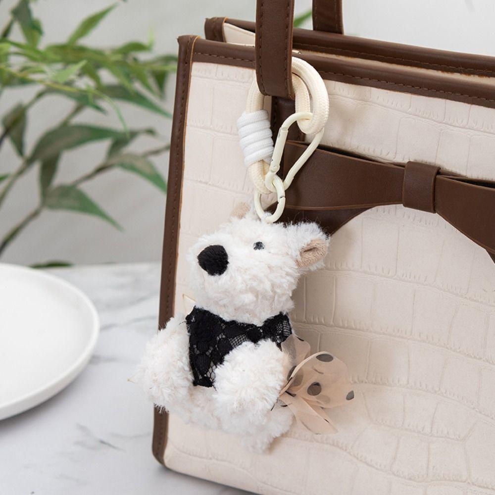 Cartoon Animal Plush Puppy Doll Keychain Anti-lost Car Hanging Pendant  Kids Birthday Gift