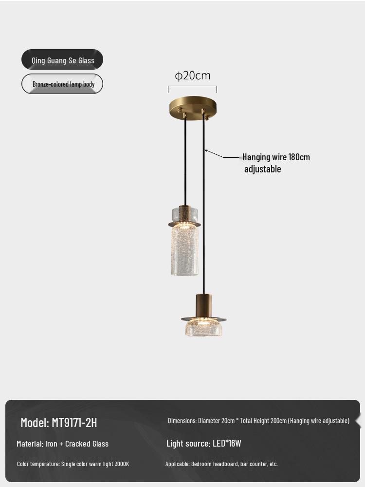 Retro Luxury Bedside Pendant Lamp - Designer Wall & Bar Counter Lighting