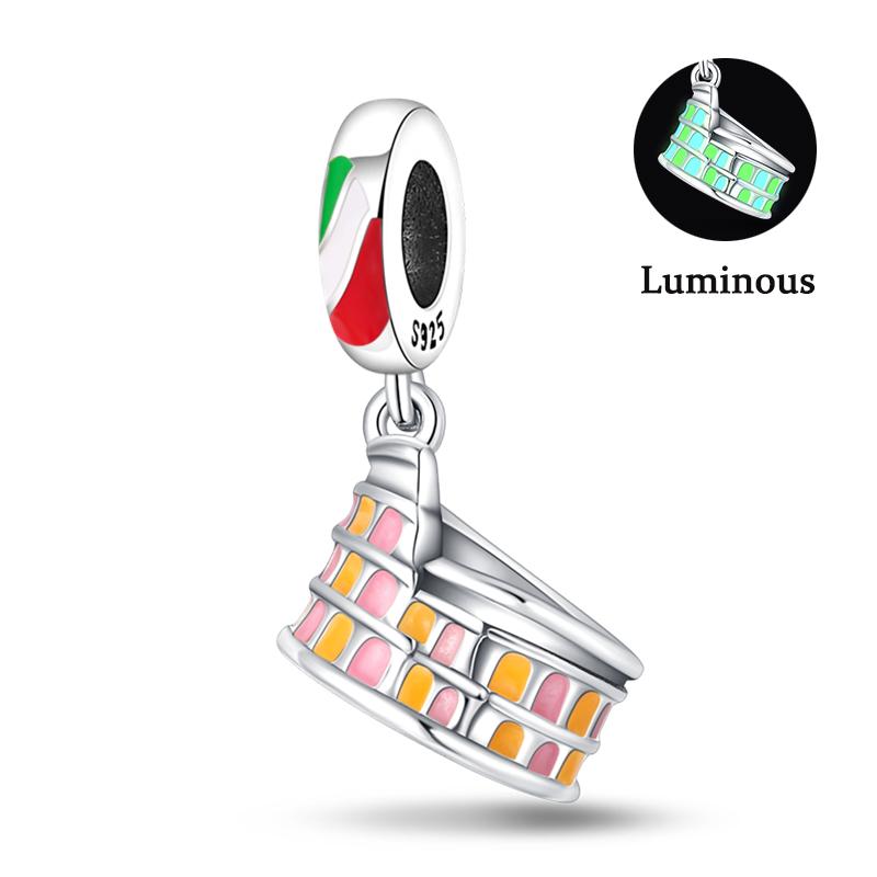 Copper Eiffel Tower Triumphal Arch Famous Architectural Charms Beads Fit Pan Original Bracelets Diy Fine Jewelry