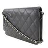 CHANEL Chain wallet Purse A46646 Cambon line black Calfskin/enamel Women Used