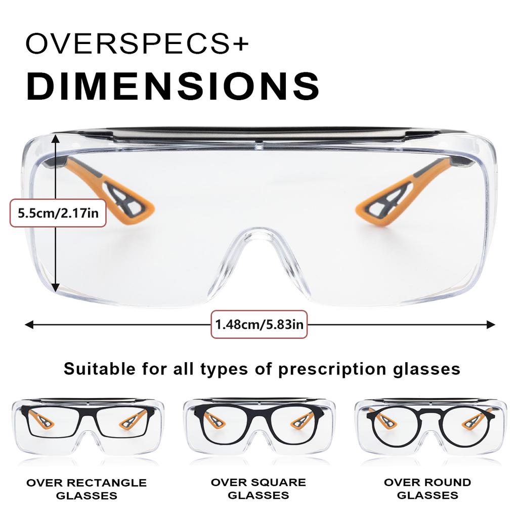 Óculos de segurança VOPHA antiembaçantes com lentes transparentes e proteção lateral tipo asa anti-luz azul óculos protetores unissex