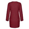 Fashion Women's Color Round Neck Long Sleeve Loose Plush Dress Sweater Dress