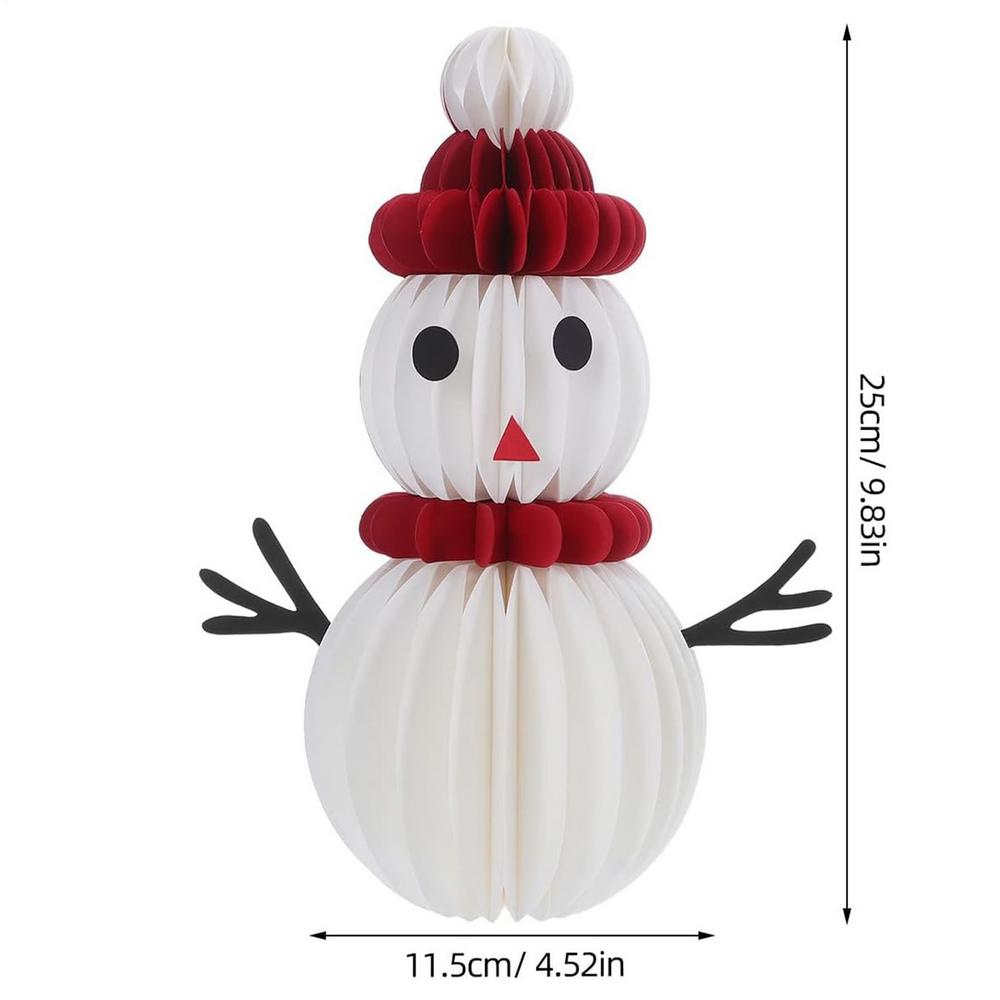 Snowman Centerpiece Table Decorations 3D Paper Christmas Snowman Decor Handmade Ornament Winter Decor for Party Shelf Desk