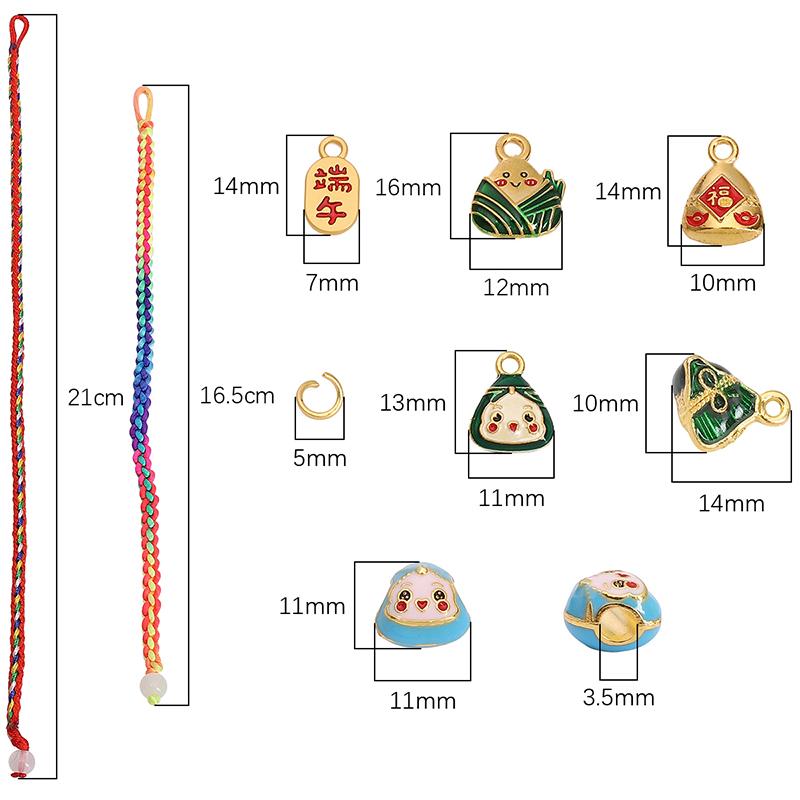 Brelocuri din aliaj Festivalul Bărcii Dragonului Zongzi Pandantiv Față Zâmbitoare pentru Confecționare Bijuterii DIY Brățară Colier