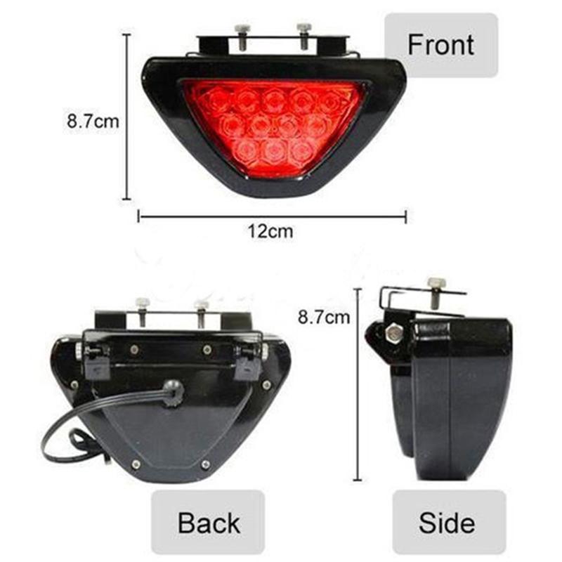 12V Car Sporty F1 Style Triangle 12Led Rear Stop Tail Third Brake Light Lamp
