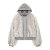2KWEIRD Faux Fur Jacket Plush Hooded Sweatshirt Loose Thicken Hoodies Outerwear Top Women's Winter Fur Coat