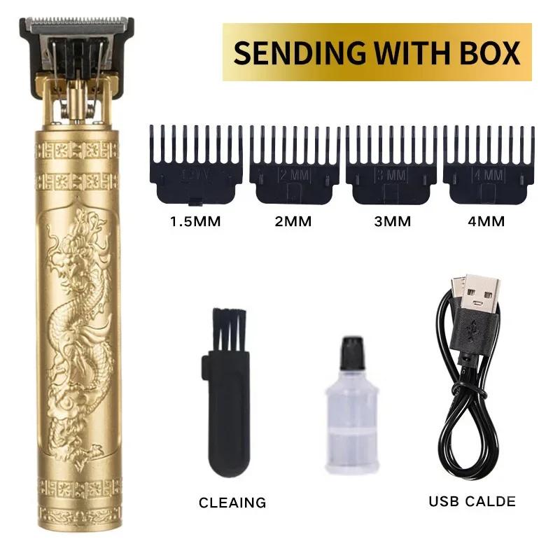 T9 Vintage Hair Clipper Portable Hair Cutting Machine USB Fast Charging Shaver Barber Cordless Hair Trimmer For Men's Barbe