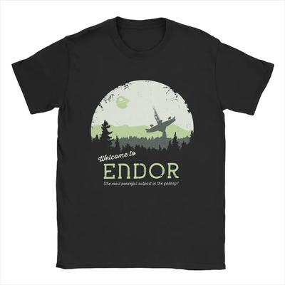 Welcome To Endor T Shirts Men's Pure Cotton Novelty T-Shirts Crewneck Visit Tatooine Tee Shirt Short Sleeve Clothes Printing#Color(1)