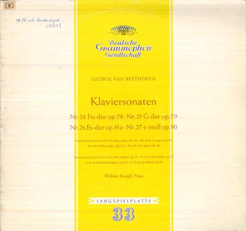 LP Record WILHELM KEMPFF - Beethoven Klaviersonaten Nr24 Fis-d 18135 DEUTSCHE GRAMMO 1957 Germany Classical Used
