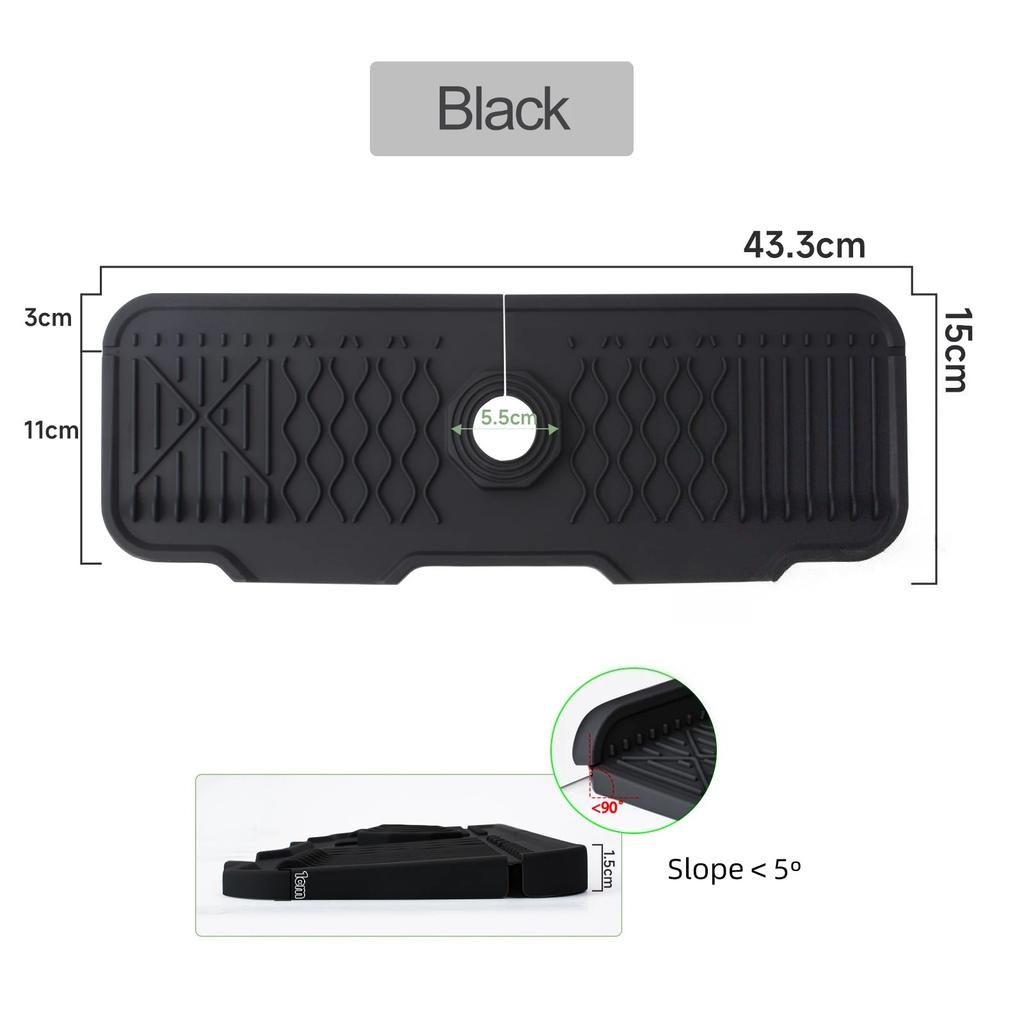 Kitchen Sink Splash Guard, Faucet Mat Splash Catcher, Handle Drip Catcher Tray, Multipurpose for Kitchen Dish Drying Mats Sponge