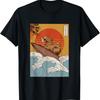 T-shirt Capybara Surfeur Art Vague Japonaise Vintage Kanagawa